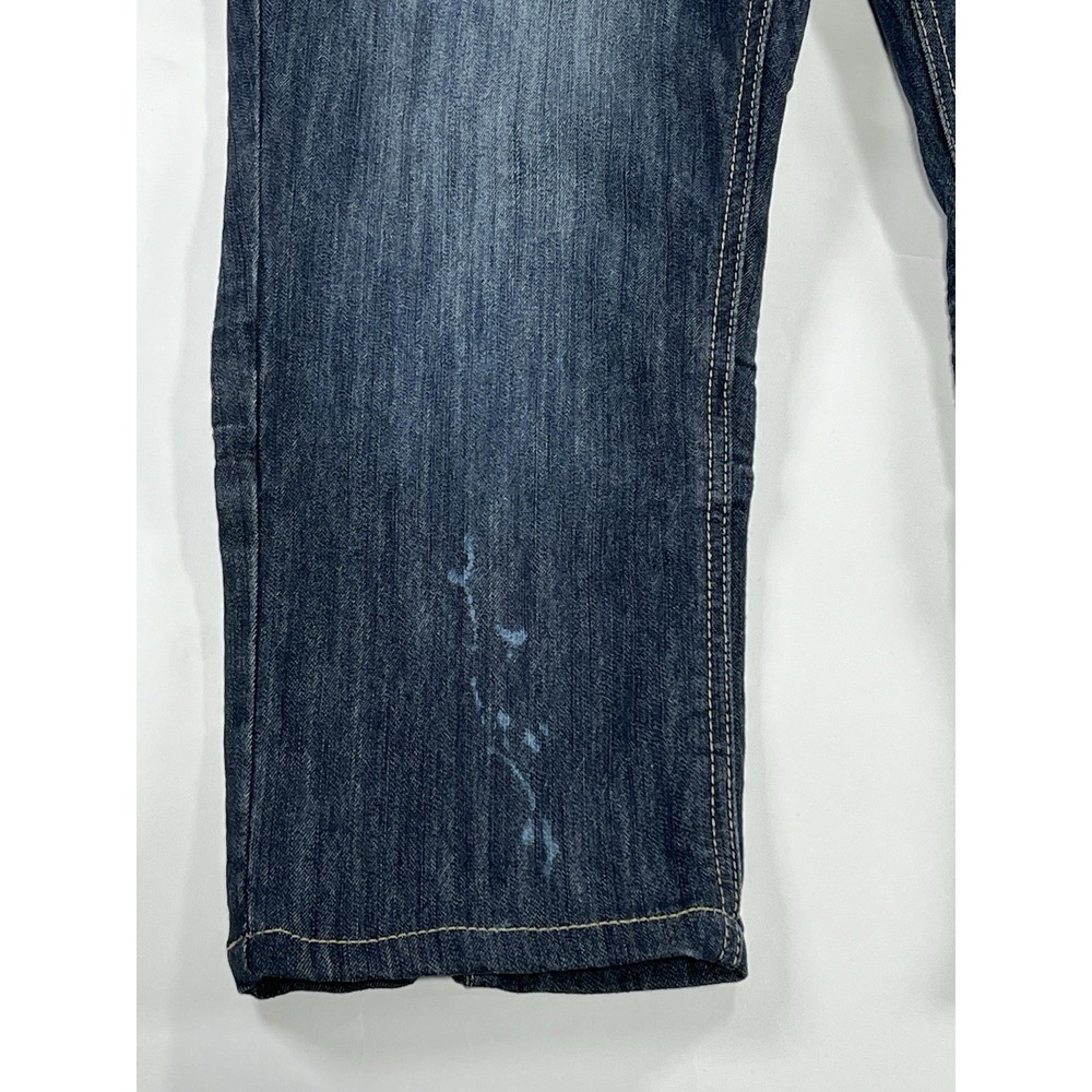 Vintage Rocawear Women's Jean Dark Wash Embellished Zipper Back Legs Capri Sz 16 - Picture 2 of 16